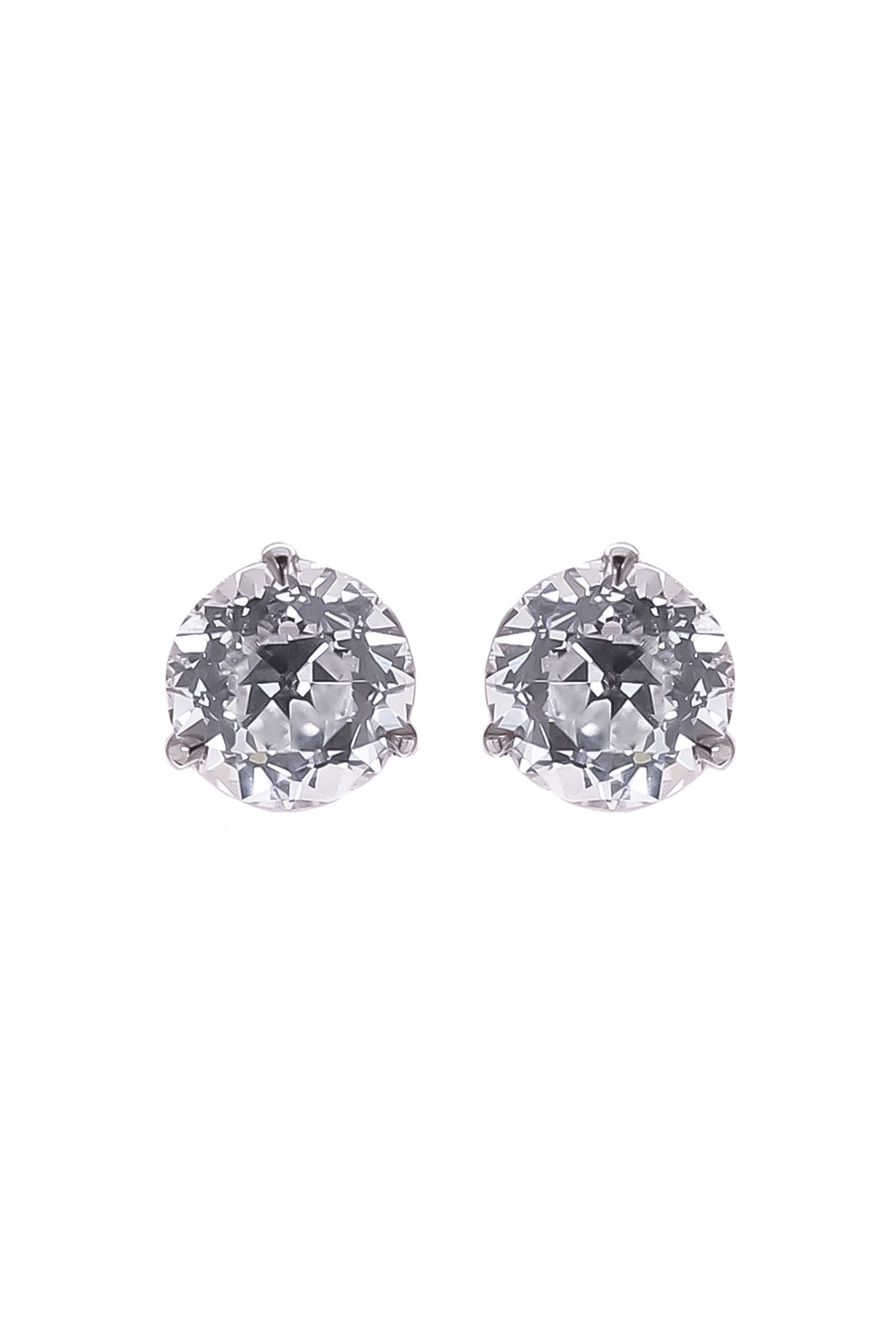 Lab-Grown Diamond Martini Prong Stud Earrings - 4ct - White Gold