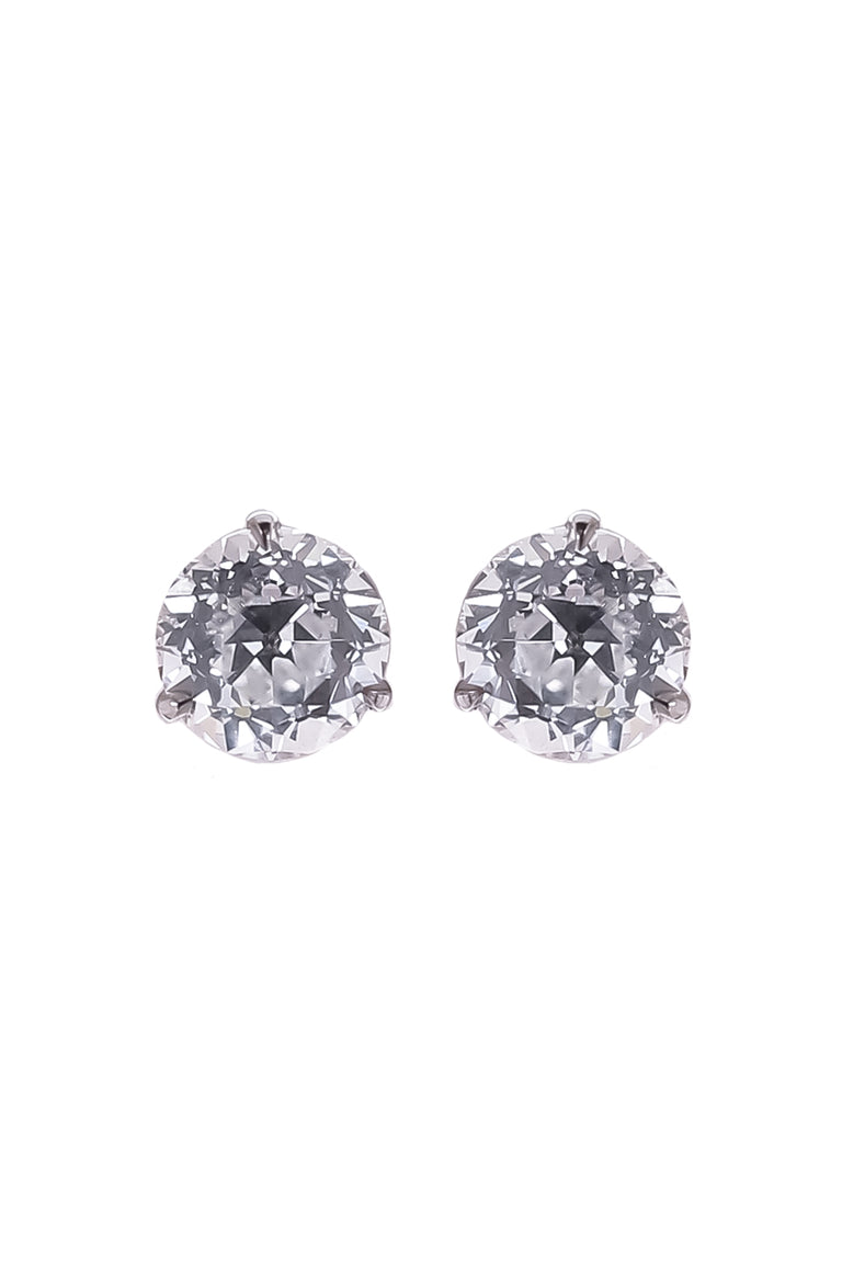 Lab-Grown Diamond Martini Prong Stud Earrings - 4ct - White Gold