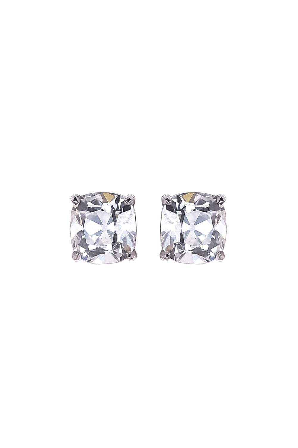 Lab-Grown Diamond Old Mine Prong Stud Earrings - 4ct - White Gold