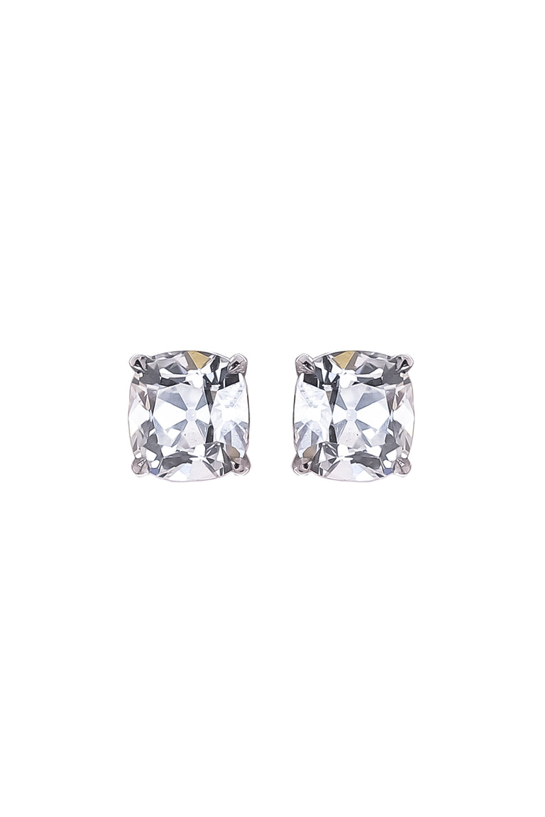 Lab-Grown Diamond Old Mine Prong Stud Earrings - 4ct - White Gold