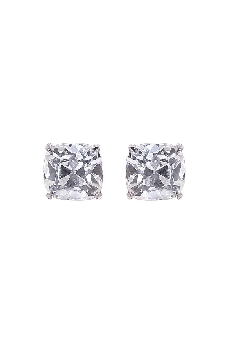 Lab-Grown Diamond Old Mine Prong Stud Earrings - 6ct - White Gold