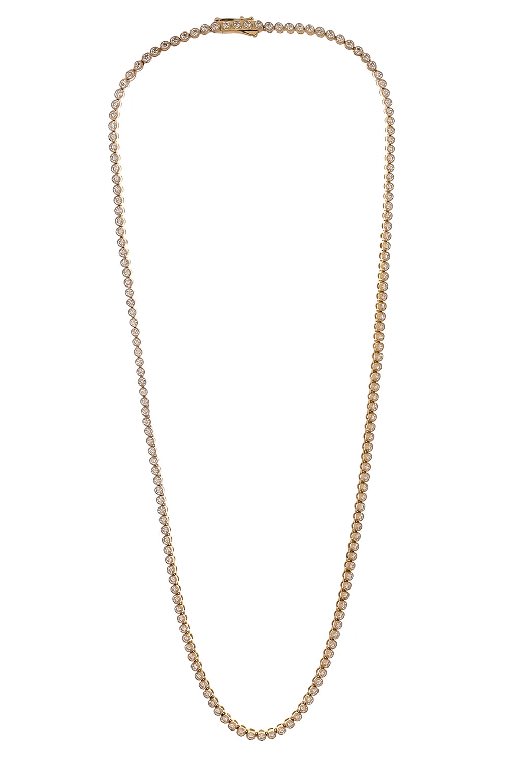 Lab Grown Diamond Petite Bezel Necklace - 5ct - Yellow Gold