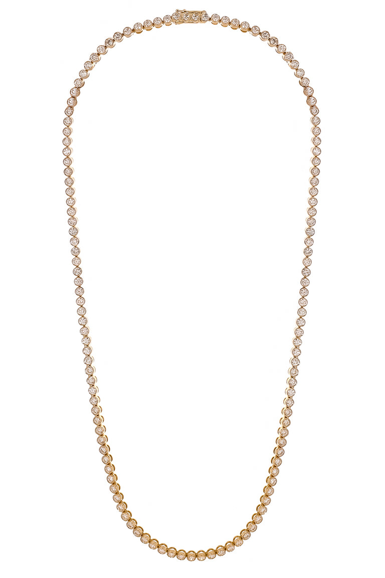 Lab Grown Diamond Bezel Necklace - 8ct - Yellow Gold