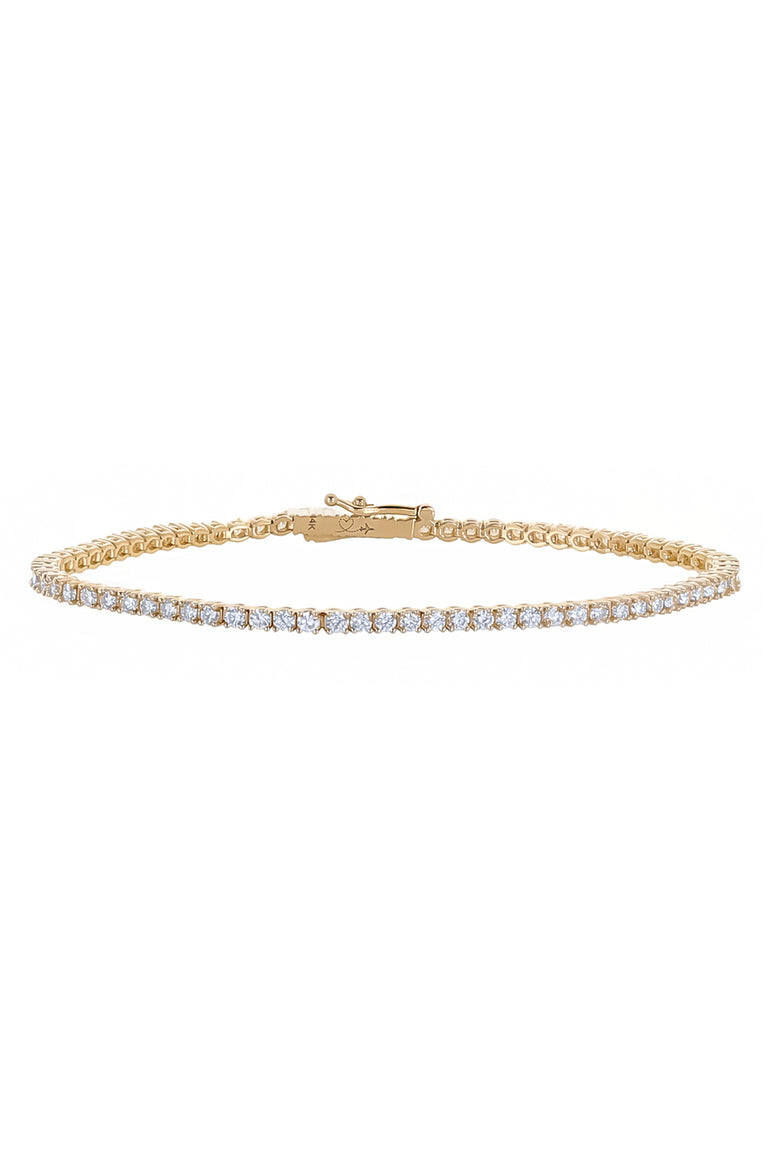 Lab-Grown Diamond Tennis Bracelet - 2ct - Yellow Gold