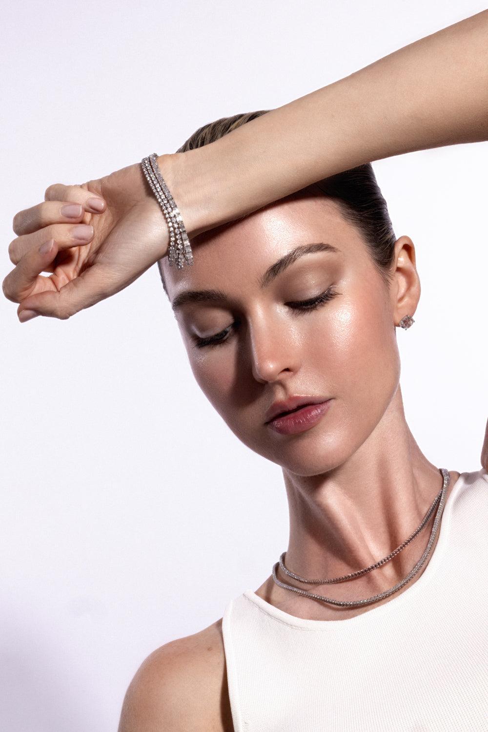Lab Grown Diamond Petite Prong Tennis Bracelet - 2ct - White Gold-WHITE GOLD-7-JEWELRYFINE JEWELBRACELET O-WITH LOVE TRAVEL