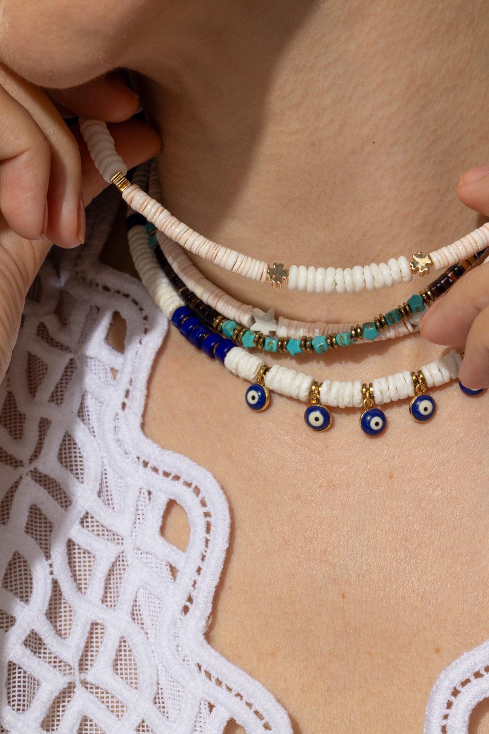 White Semplice Rondelle Necklace-WHITE-JEWELRYBOUTIQUENECKLACE O-HIJAS DE PUKA