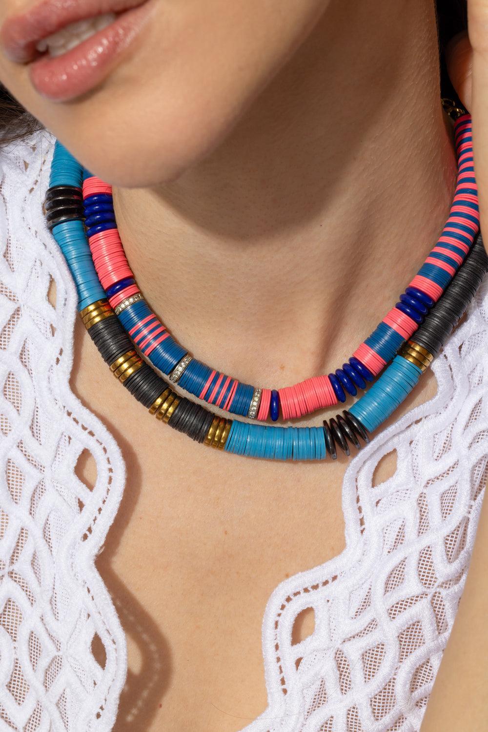 Jaipur Blue Black Ante Necklace-BLUE/BLACK-JEWELRYBOUTIQUENECKLACE O-HIJAS DE PUKA