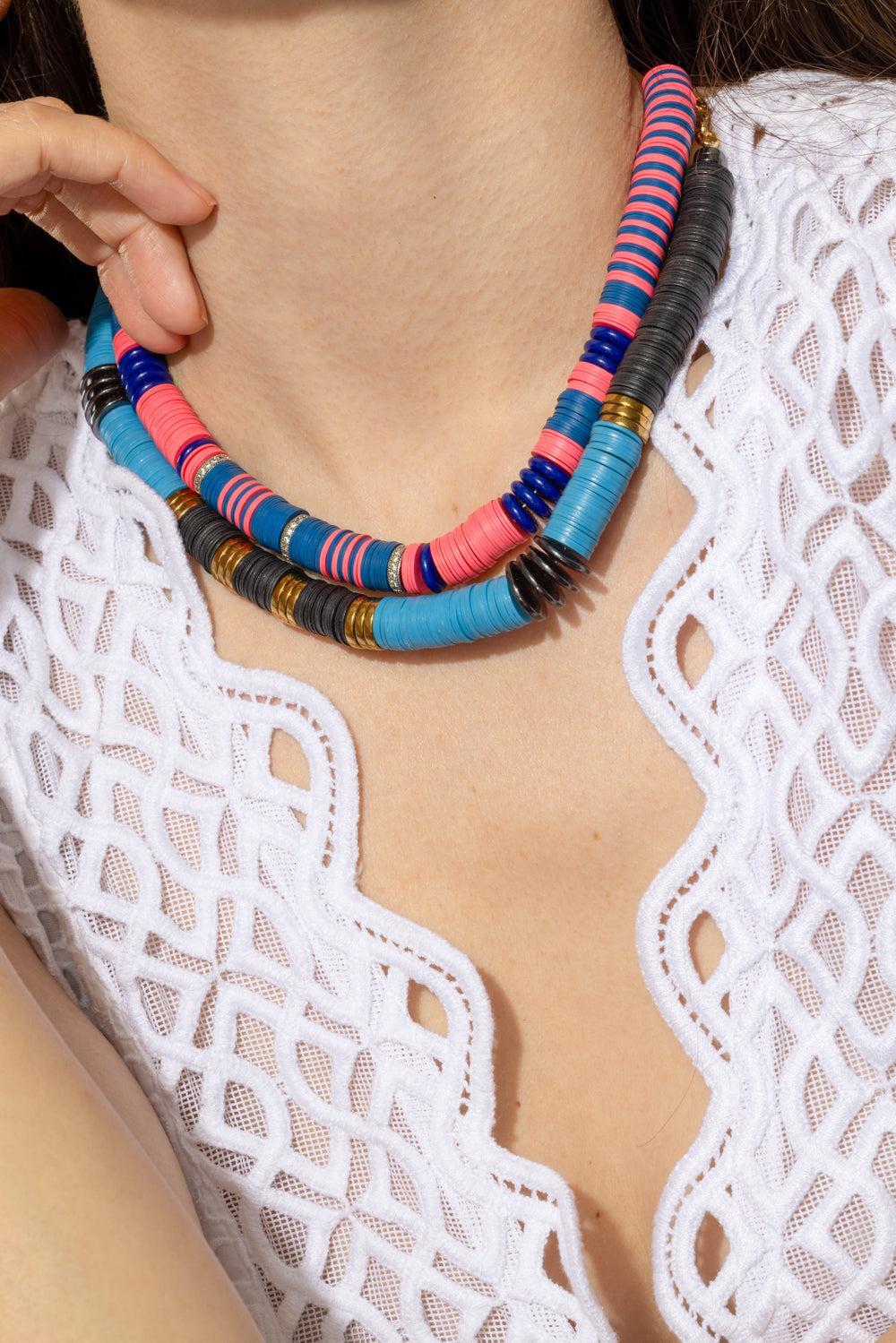 Jaipur Blue Black Ante Necklace-BLUE/BLACK-JEWELRYBOUTIQUENECKLACE O-HIJAS DE PUKA