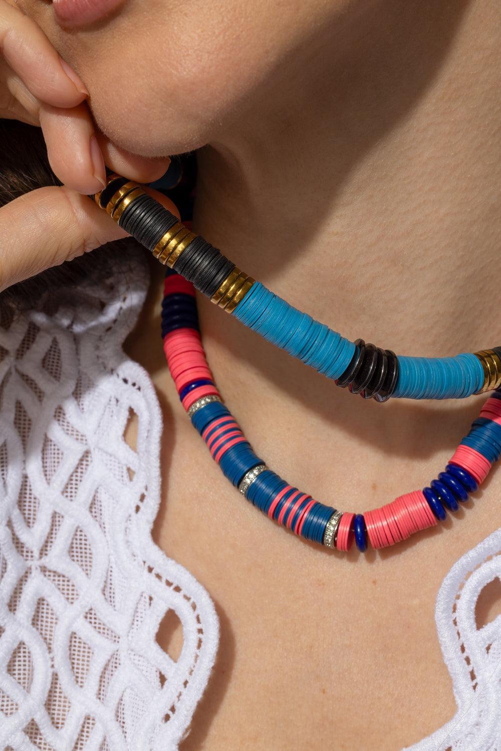 Jaipur Blue Black Ante Necklace-BLUE/BLACK-JEWELRYBOUTIQUENECKLACE O-HIJAS DE PUKA