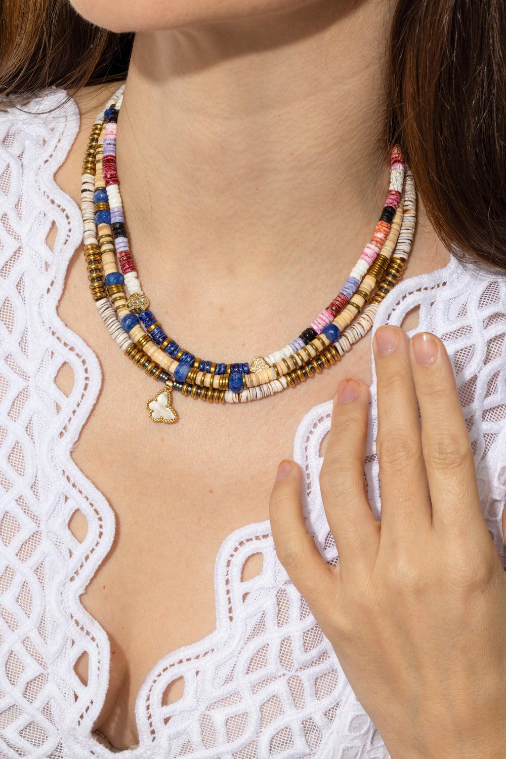 Sahara hamsas Necklace-PINK-JEWELRYFINE JEWELNECKLACE O-HIJAS DE PUKA