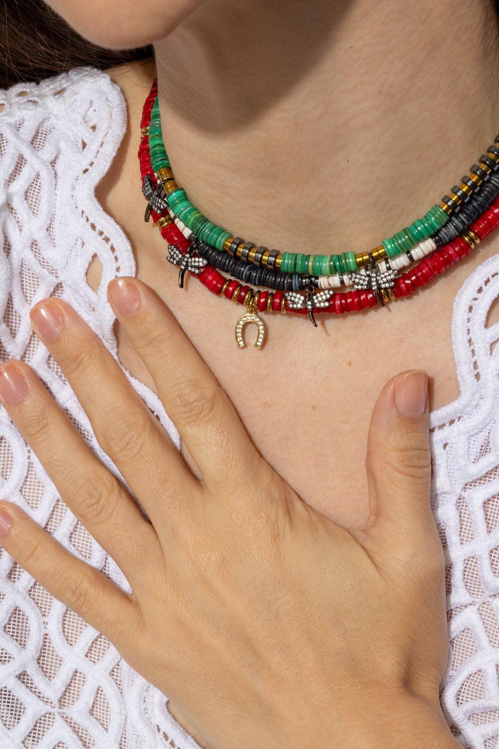 Green Iris Fireflies Necklace-GREEN-JEWELRYBOUTIQUENECKLACE O-HIJAS DE PUKA