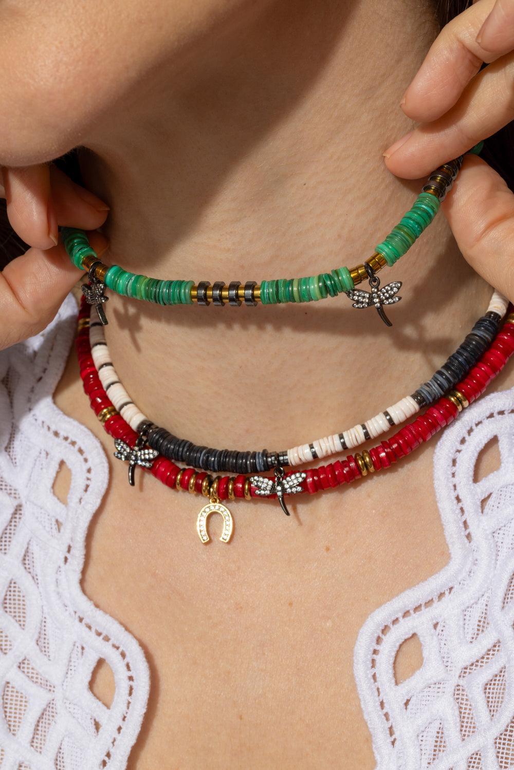 Green Iris Fireflies Necklace-GREEN-JEWELRYBOUTIQUENECKLACE O-HIJAS DE PUKA