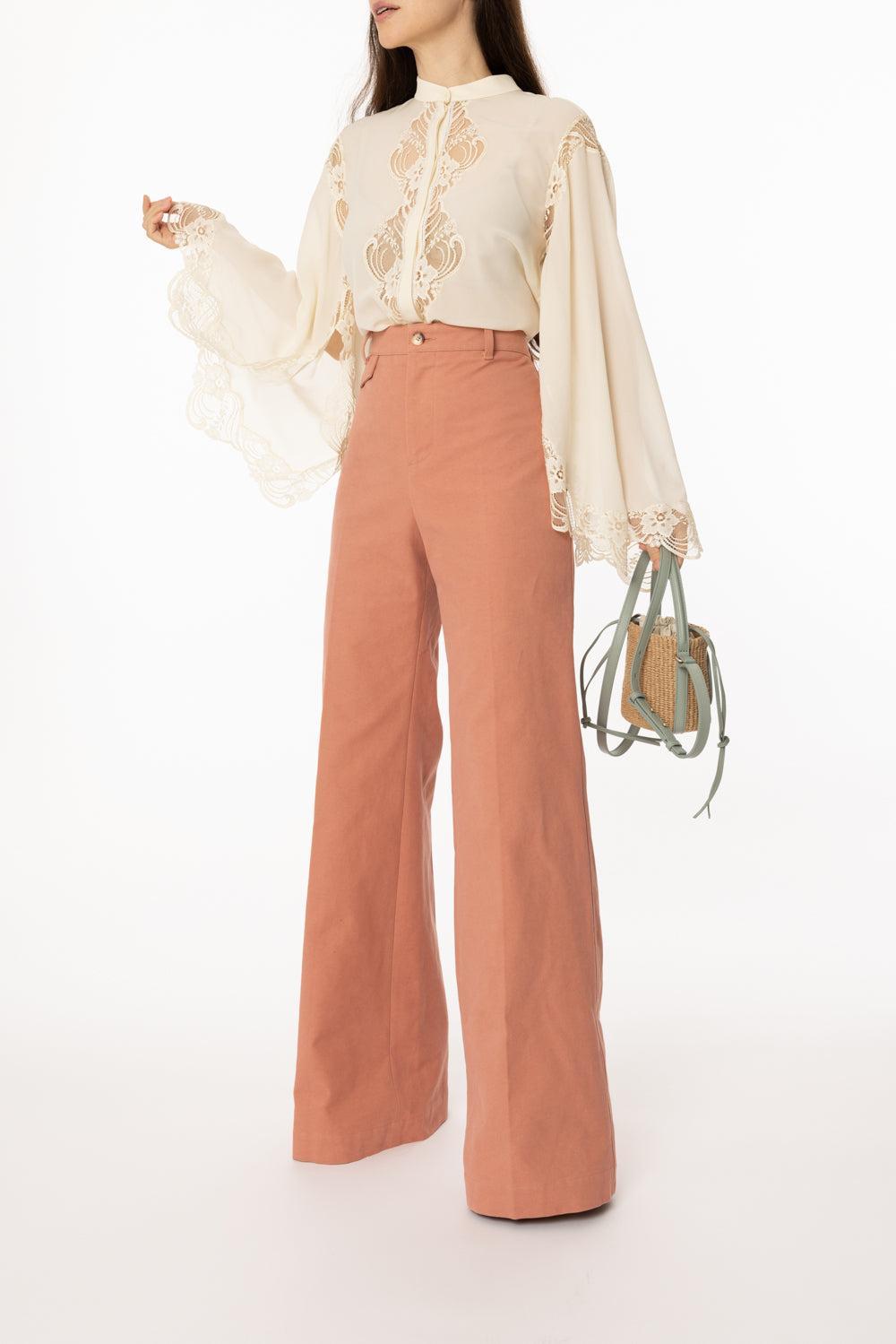 Wide Leg Flared Pants-WILDPINK-36-CLOTHINGPANTWIDE LEG-CHLOÉ