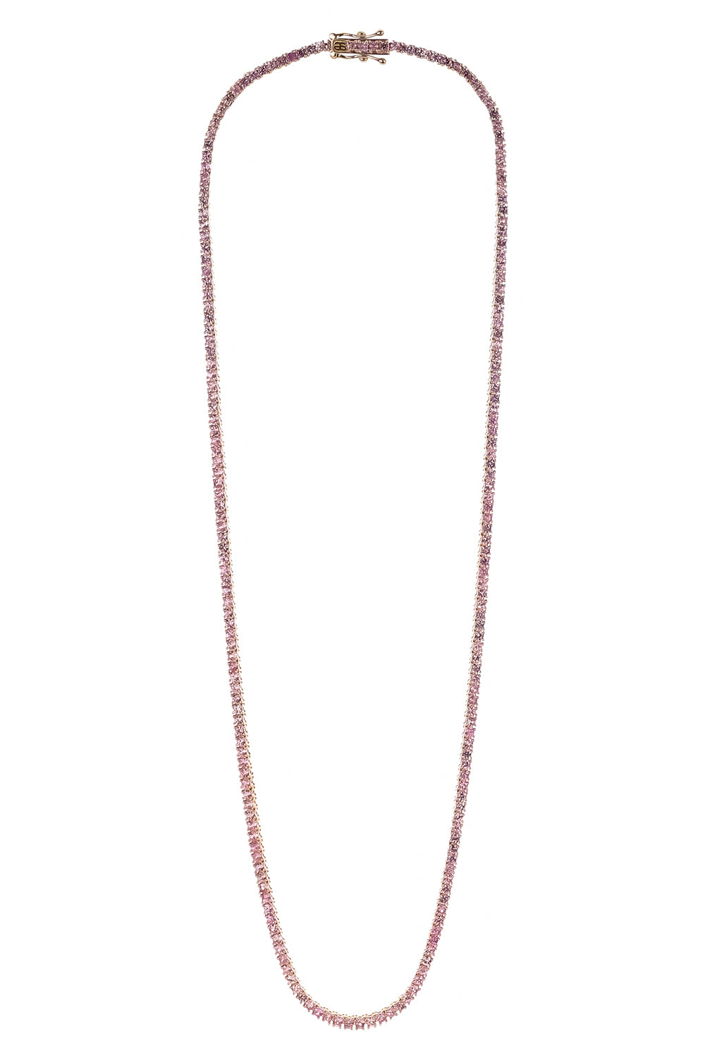Light Pink Sapphire Tennis Necklace