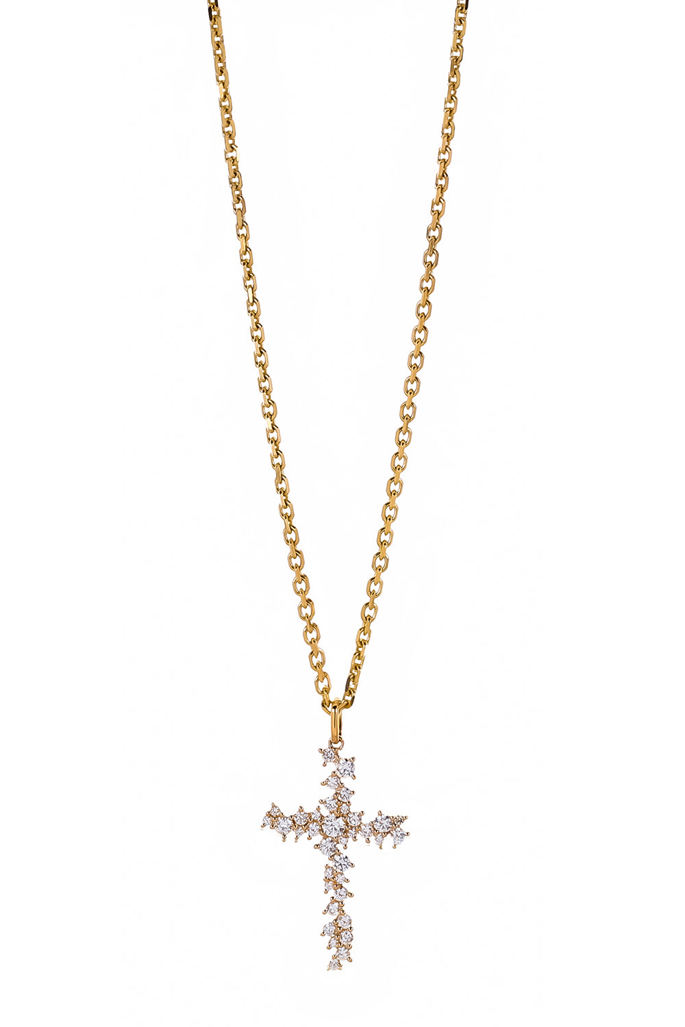 Diamond Cross Charm Cocktail Necklace