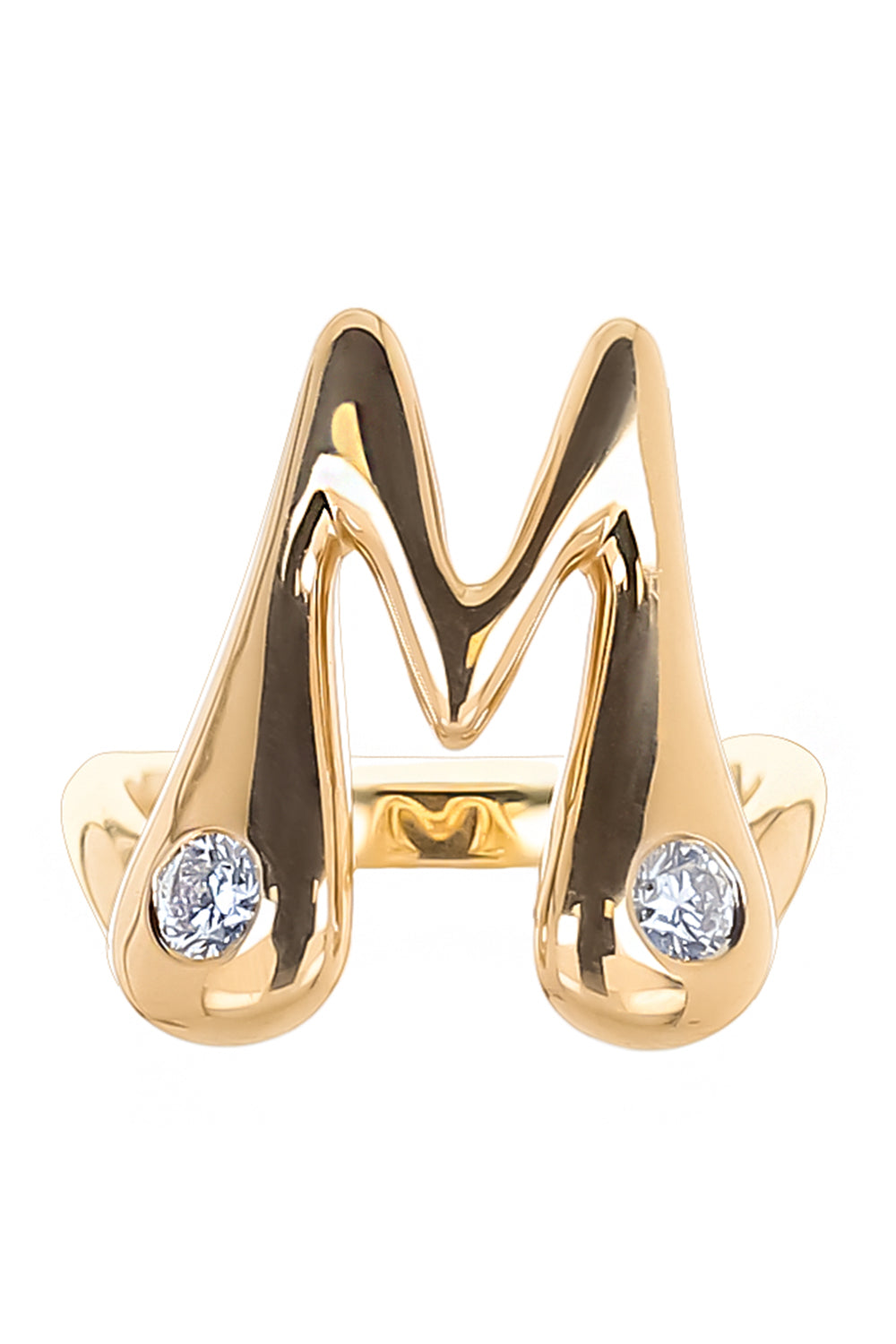 Diamond M Bubble Ring