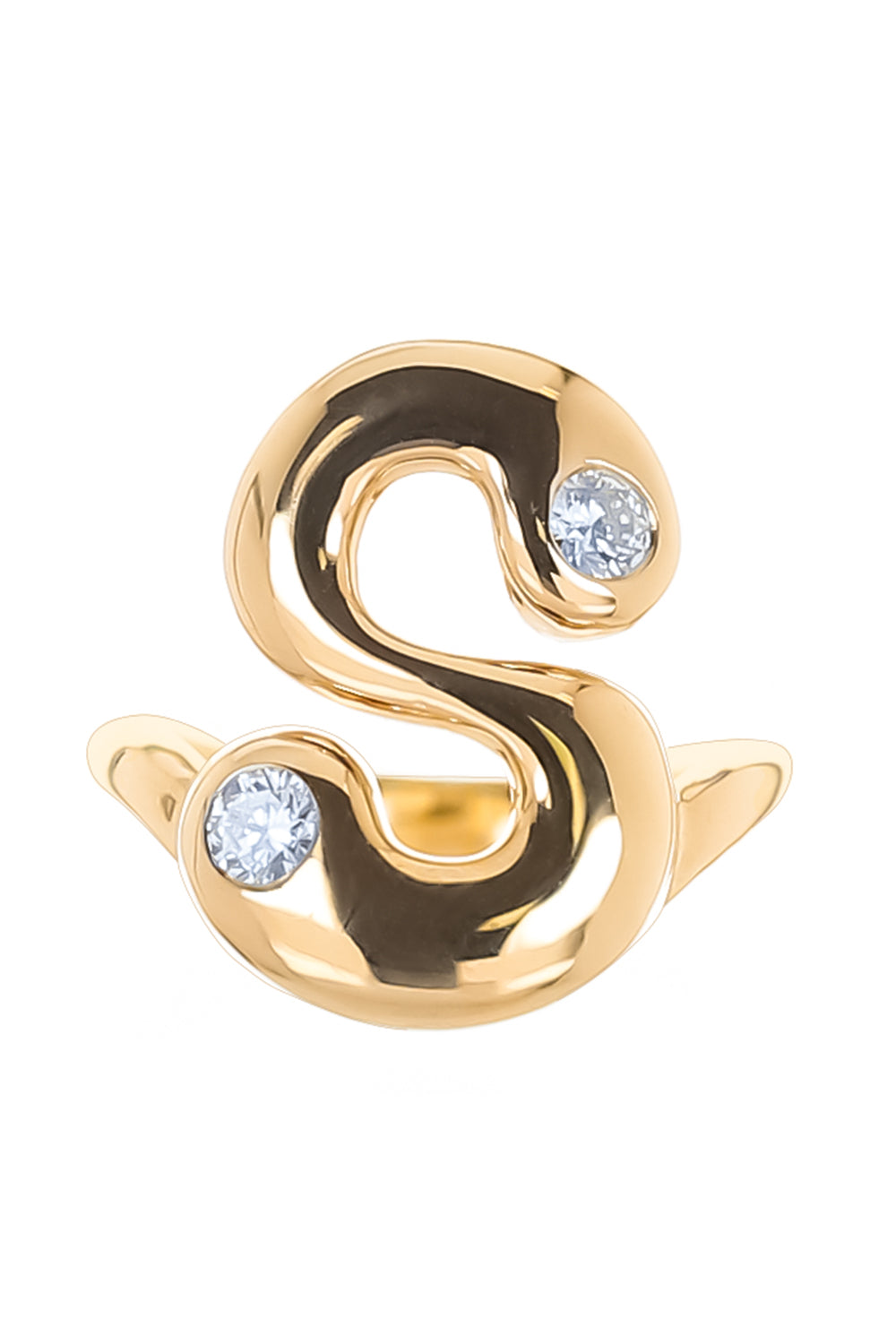 Diamond S Bubble Ring