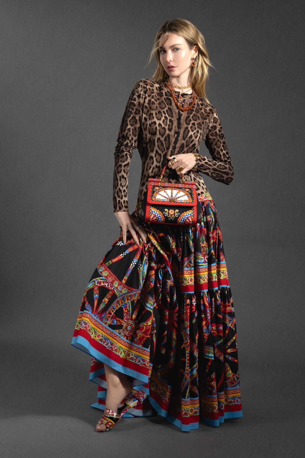 Knit Cardigan - Leo Print-ANIMAL-40-CLOTHINGTOPCARDIGAN-DOLCE & GABBANA