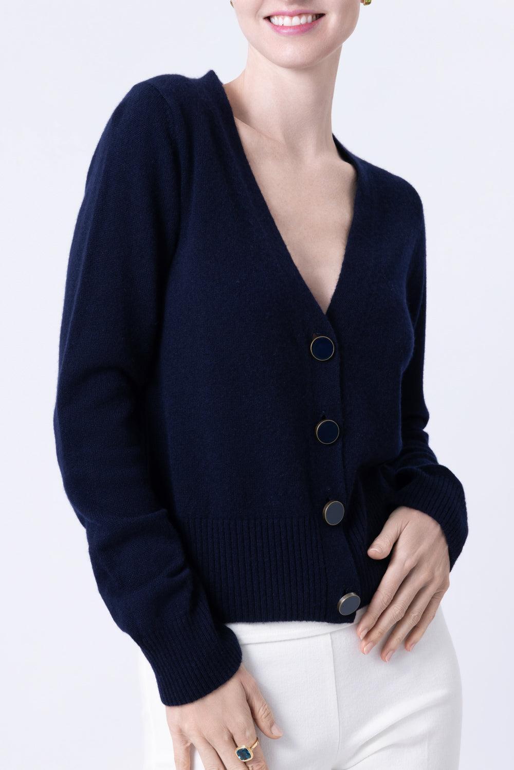 The Cashmere Cardigan - Navy-BLUE-XS-CLOTHINGTOPCARDIGAN-MISH