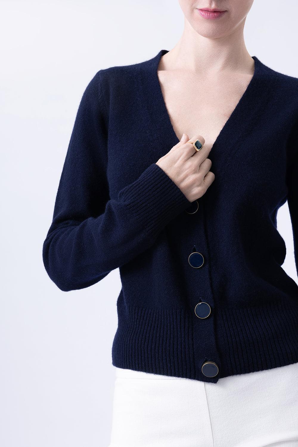The Cashmere Cardigan - Navy-BLUE-XS-CLOTHINGTOPCARDIGAN-MISH