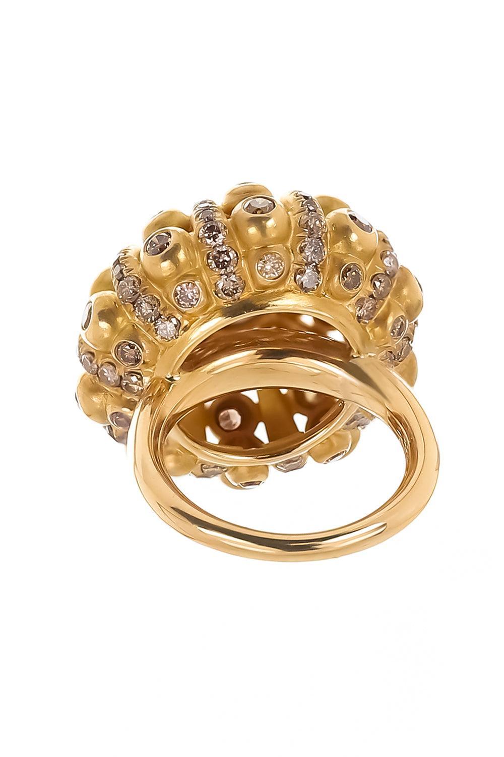 Brown Diamond Dome Ring-YELLOW GOLD-5-JEWELRYFINE JEWELRING-CICADA