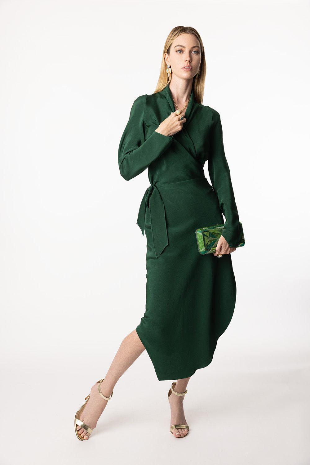 Victor Dress - Emerald-EMERALD-P-CLOTHINGDRESSCASUAL-PETER COHEN
