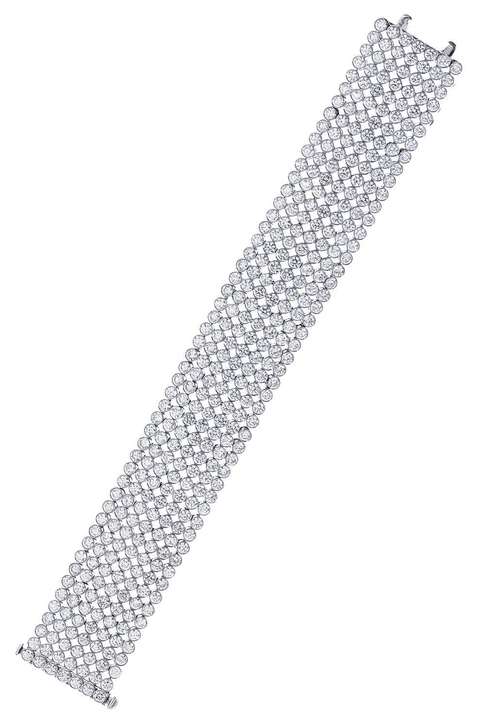 Diamond Seven Layer Bracelet-PLATINUM-6.75-JEWELRYFINE JEWELBRACELET O-CICADA