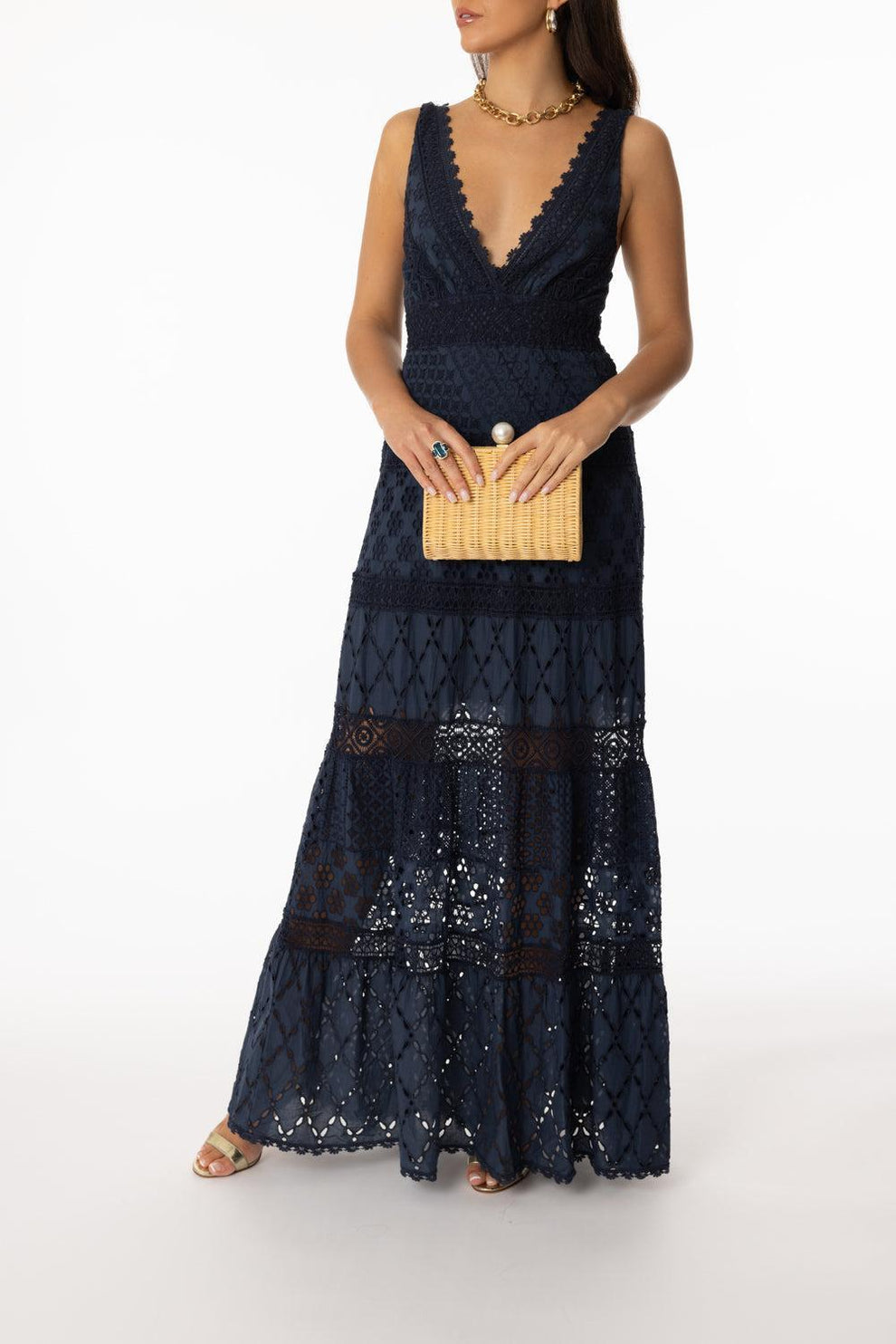 lace three quarter sleeve dresses Ladivine CD789 V-Neck 3/4 Sleeve Peplum A-Line Dress with Lace Bodice Dusty Rose / 16