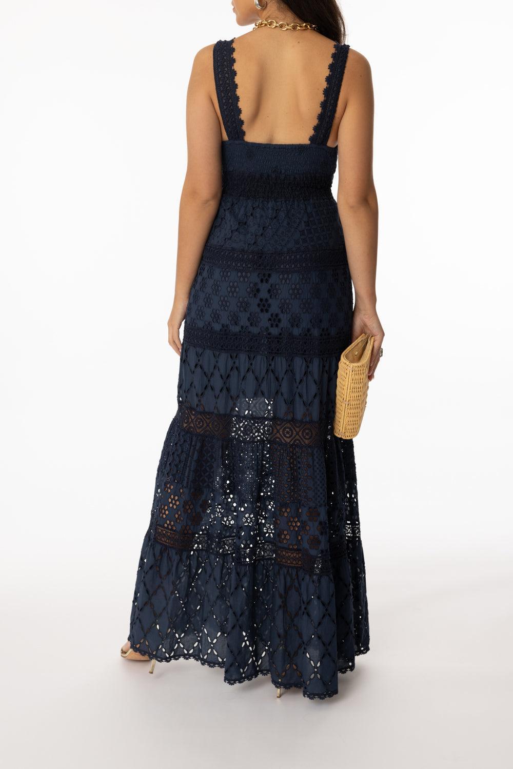 Paglia Long Dress - Navy-NAVY-XS-CLOTHINGDRESSCASUAL-TEMPTATION POSITANO