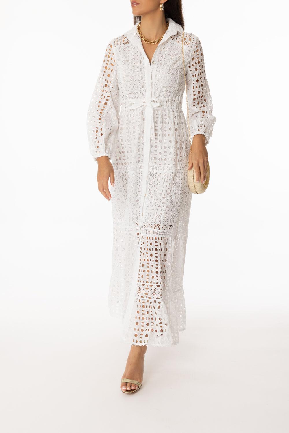 Nilos Dress-WHITE-XS-CLOTHINGDRESSCASUAL-TEMPTATION POSITANO