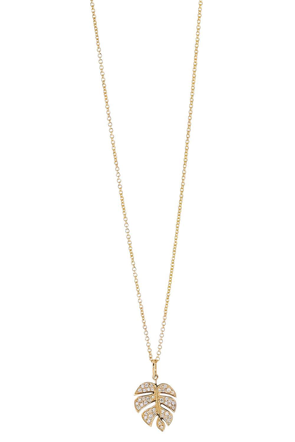 Diamond Monstera Leaf Necklace