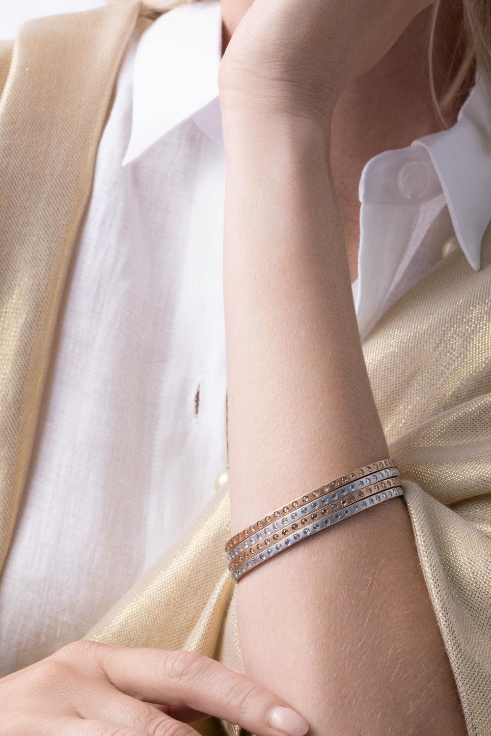 Diamond Rose Ecclesia Bangle Bracelet - White Gold-WHITE GOLD-2MM-JEWELRYFINE JEWELBRACELET O-PARULINA