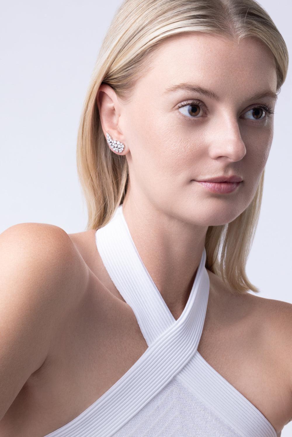 Diamond Climber Earrings-WHITE GOLD-JEWELRYFINE JEWELEARRING-ZYDO