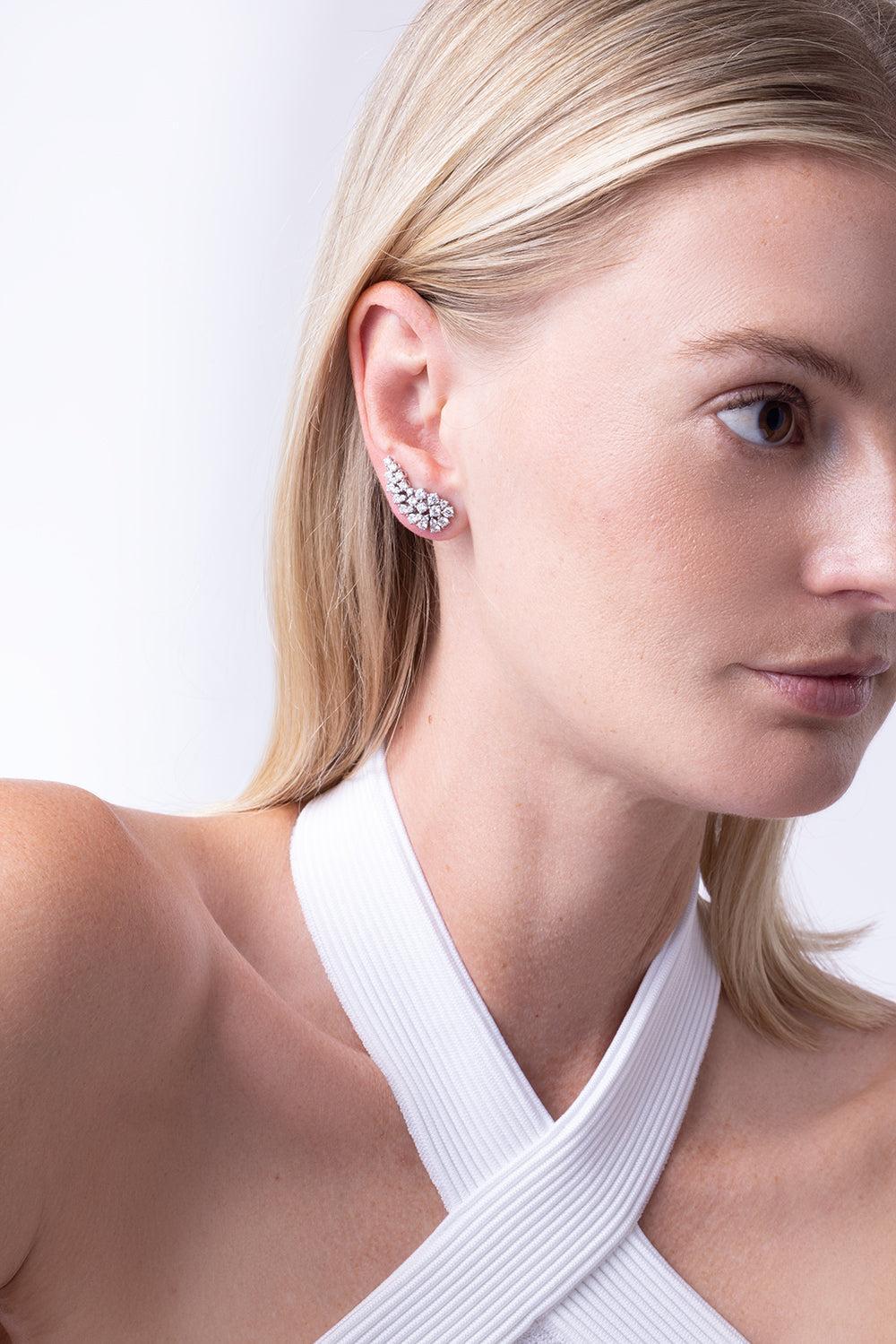Diamond Climber Earrings-WHITE GOLD-JEWELRYFINE JEWELEARRING-ZYDO
