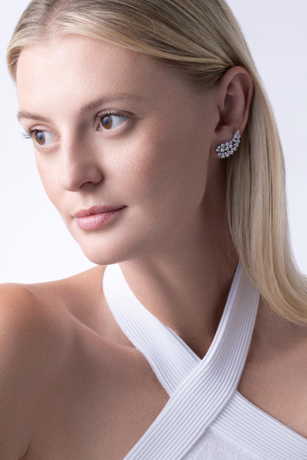 Diamond Climber Earrings-WHITE GOLD-JEWELRYFINE JEWELEARRING-ZYDO
