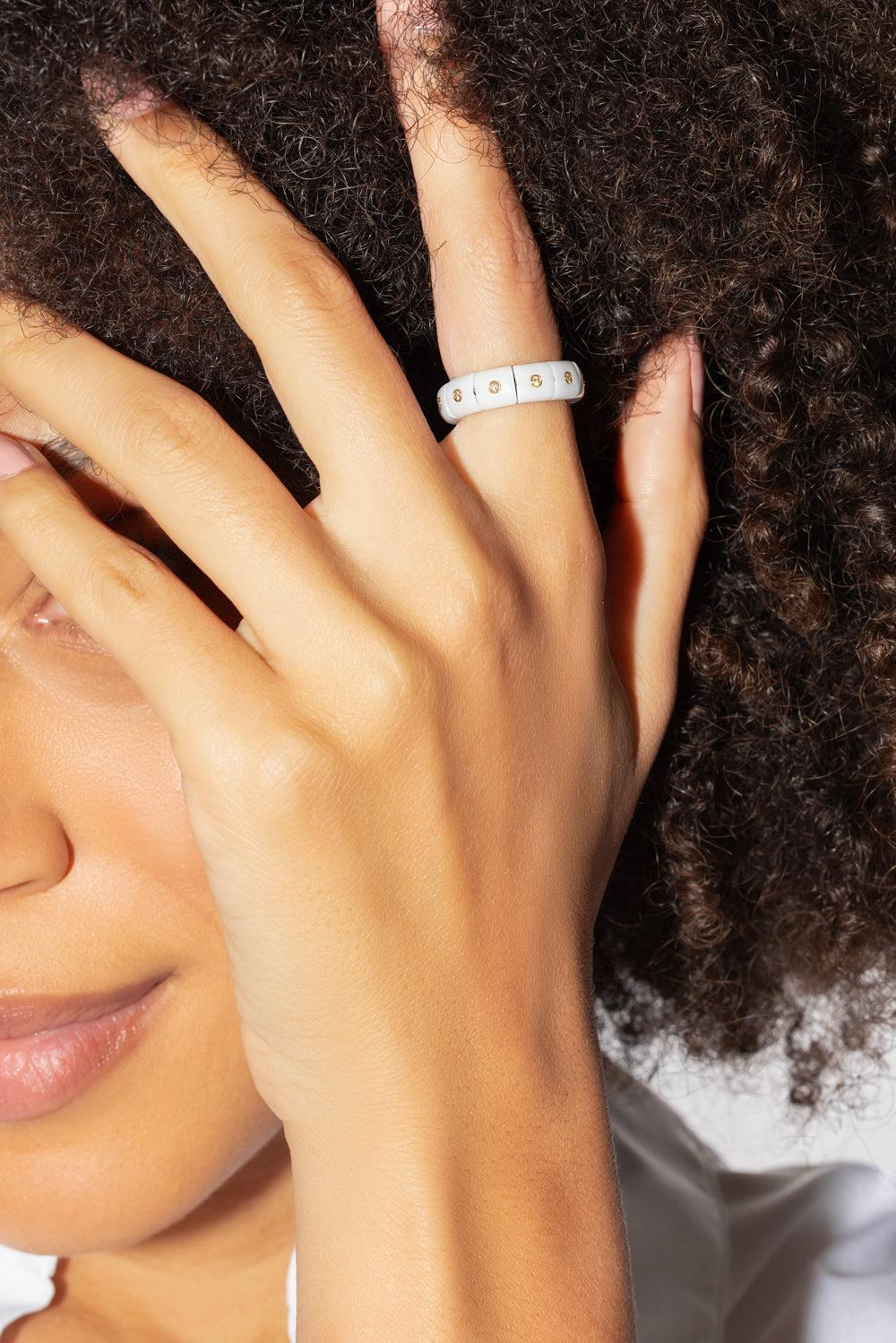 Diamond Pura Ceramic Champ Eternity Ring-ROSE GOLD-5-JEWELRYFINE JEWELRING-ROBERTO DEMEGLIO