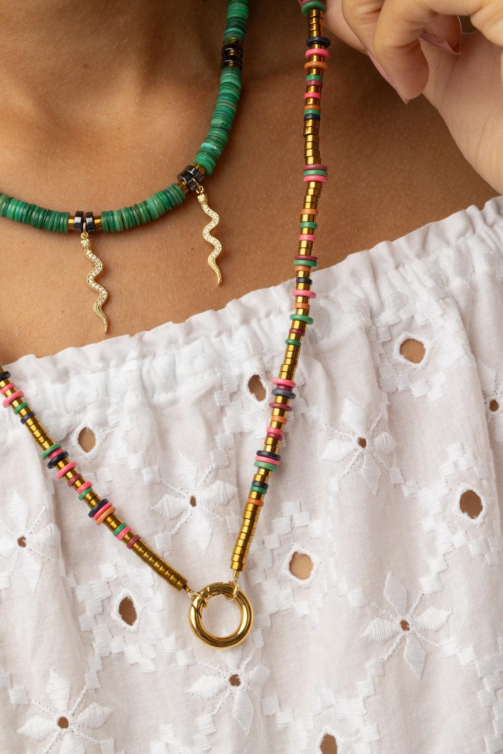 Multicolor Agate Beaded Necklace-MULTI-JEWELRYBOUTIQUENECKLACE O-HIJAS DE PUKA