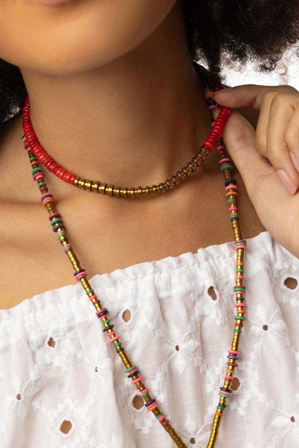 Red Iris Prime Hematite Necklace-RED-JEWELRYBOUTIQUENECKLACE O-HIJAS DE PUKA
