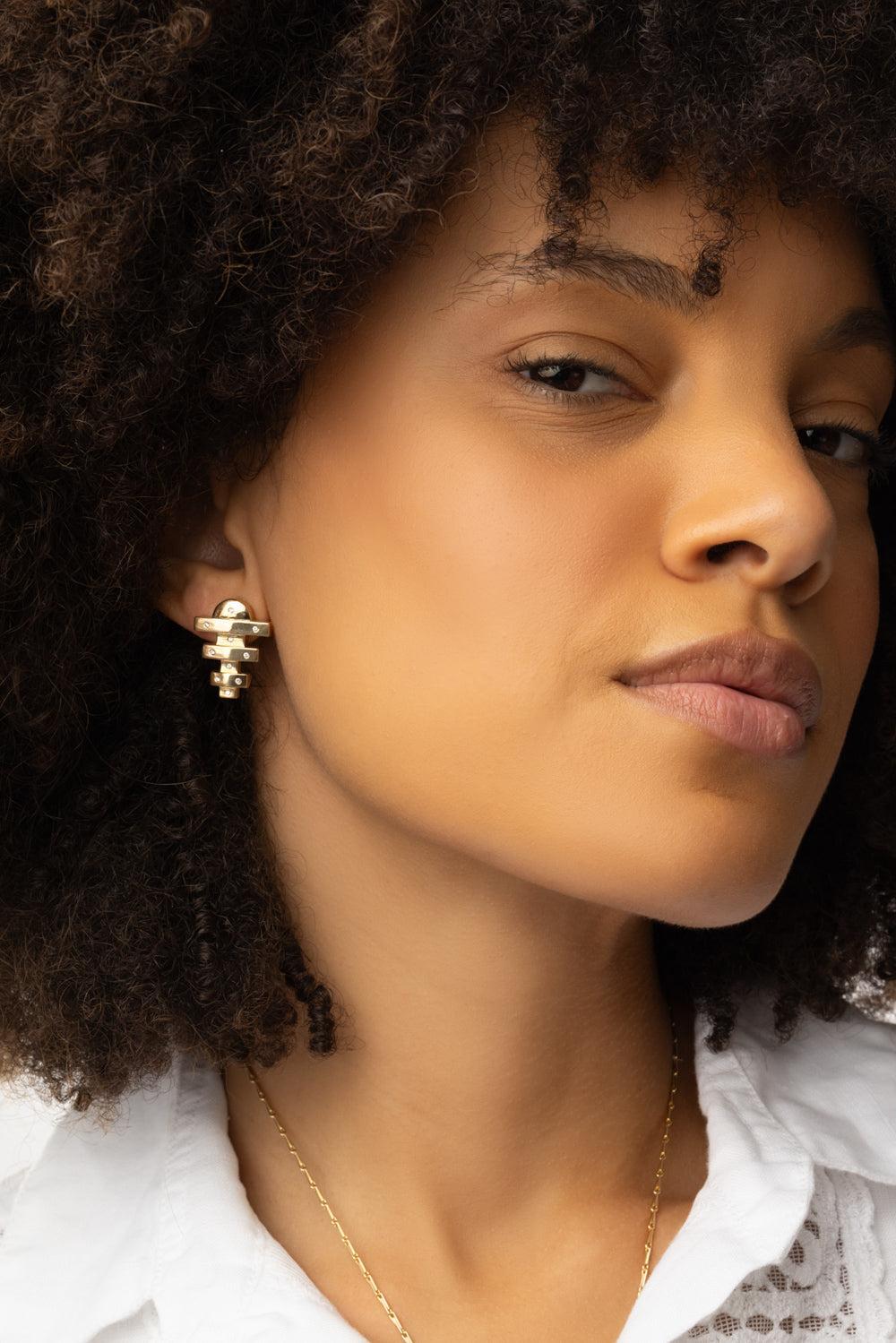 Small Hopscotch Earrings-YELLOW GOLD-JEWELRYFINE JEWELEARRING-BRENT NEALE