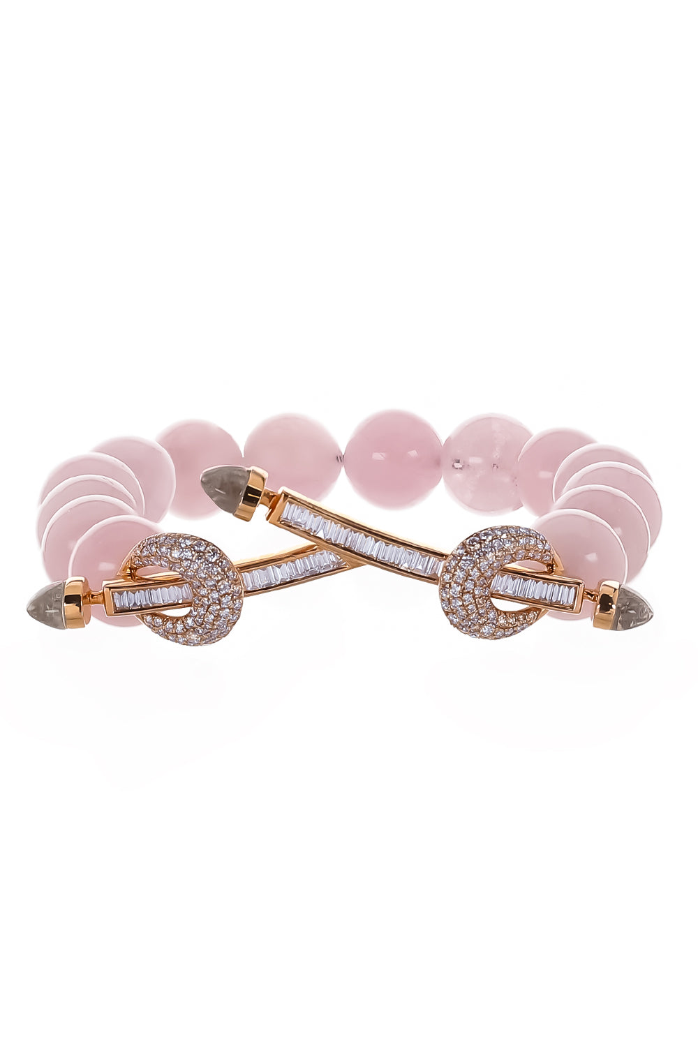 Morganite Diamond Jumbo Twin Bar Chakra Bracelet