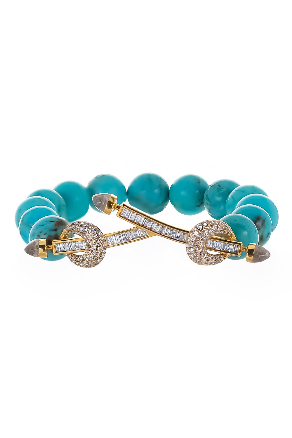 Turquoise Diamond Jumbo Double Bar Chakra Bracelet