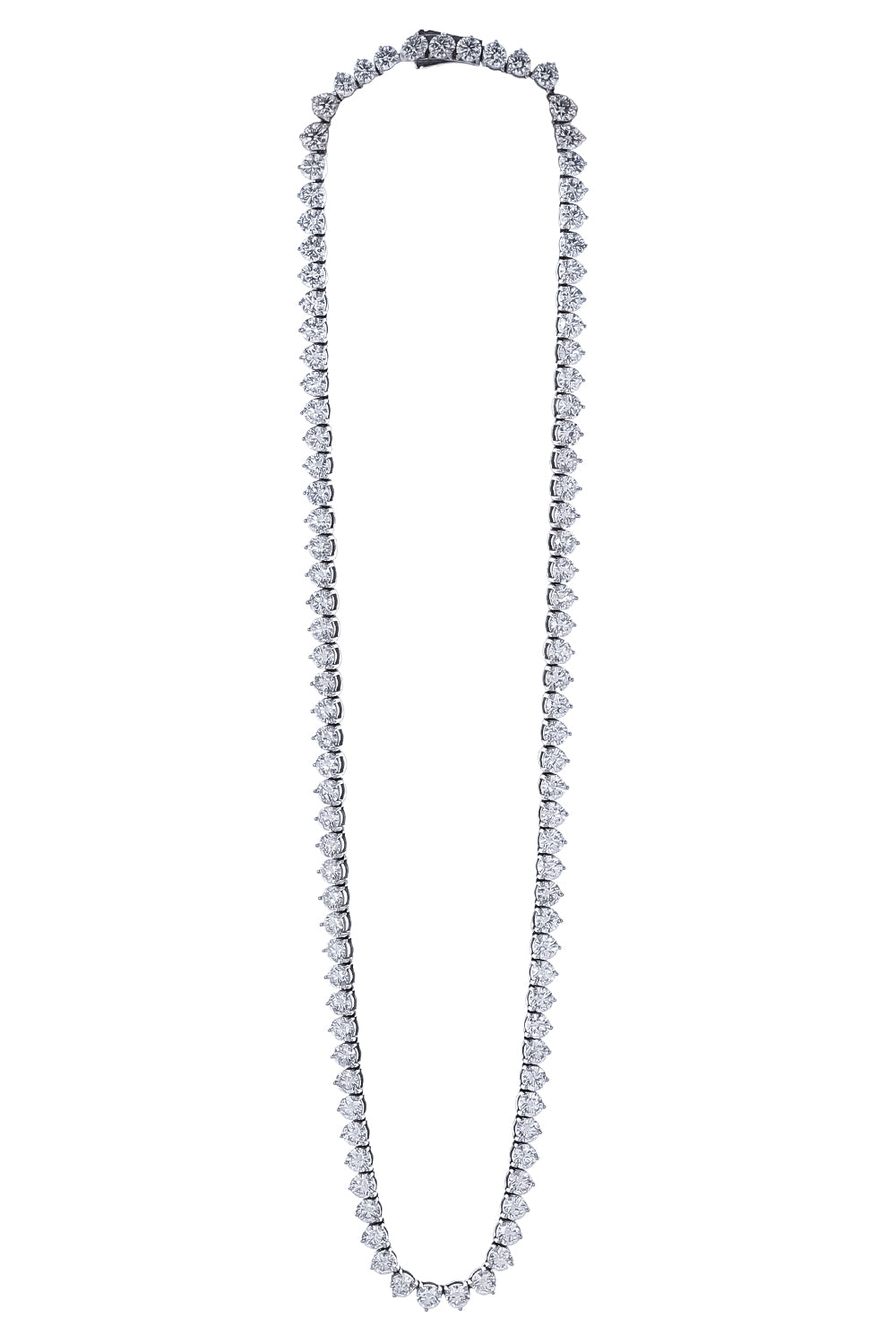 Lab-Grown Diamond Three Prong Tennis Necklace