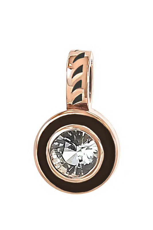 Sapphire Black Round Charm-ROSE GOLD-JEWELRYFINE JEWELPENDANT-DEZSO BY SARA BELTRAN