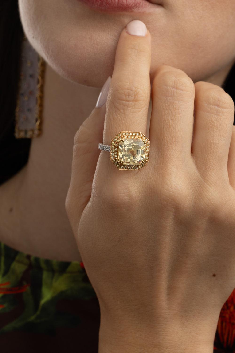 Yellow Sapphire Diamond Ring-WHITE GOLD-6.25-JEWELRYFINE JEWELRING-ALEXANDER LAUT