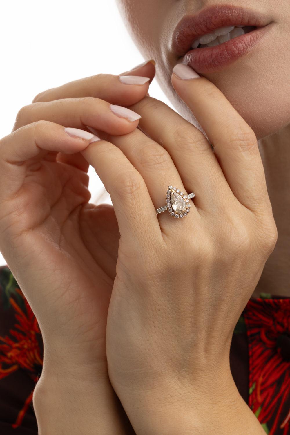 Pink Sapphire Diamond Pear Ring-WHITE GOLD-6.75-JEWELRYFINE JEWELRING-ALEXANDER LAUT