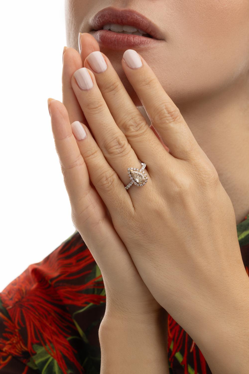 Pink Sapphire Diamond Pear Ring-WHITE GOLD-6.75-JEWELRYFINE JEWELRING-ALEXANDER LAUT
