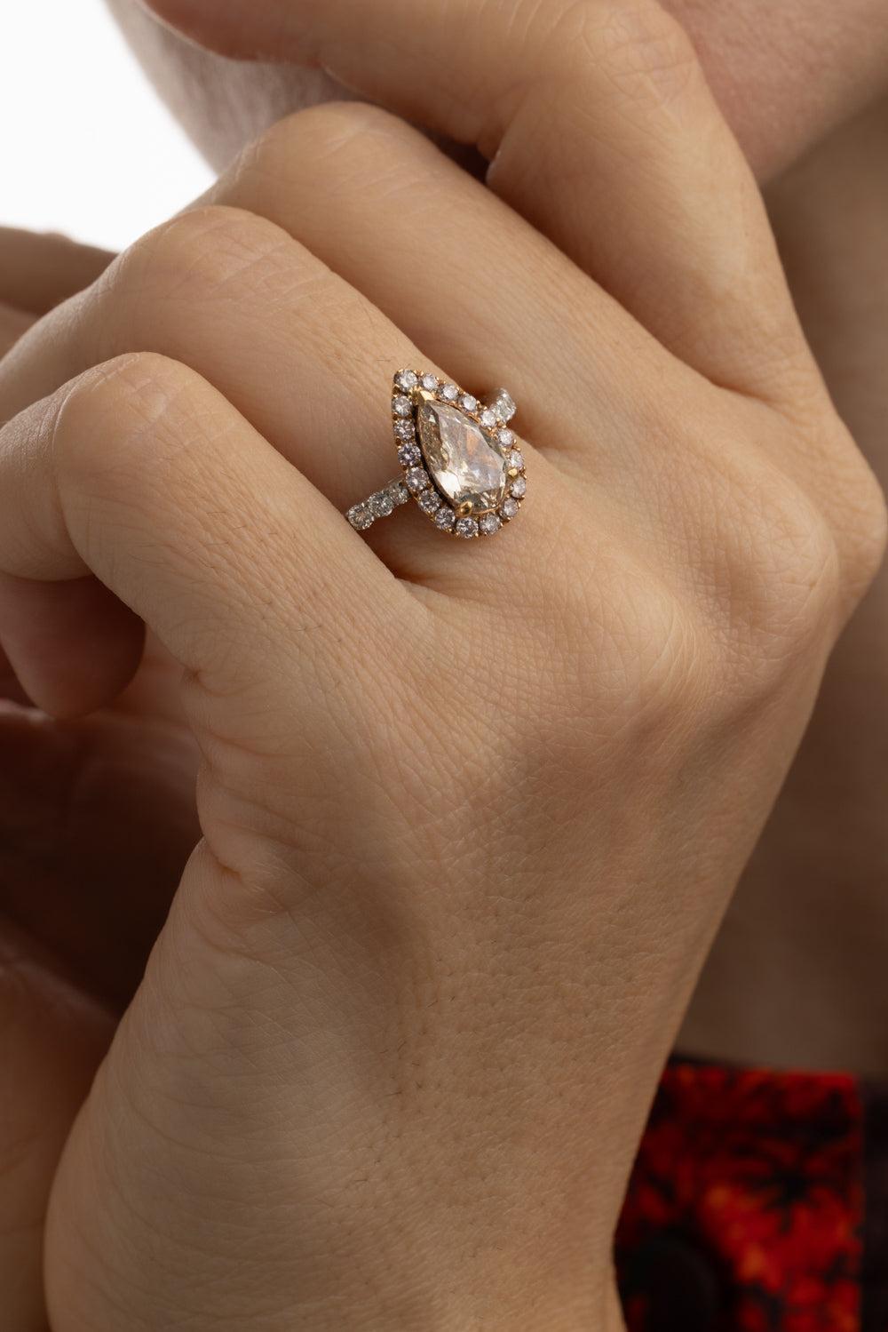 Pink Sapphire Diamond Pear Ring-WHITE GOLD-6.75-JEWELRYFINE JEWELRING-ALEXANDER LAUT
