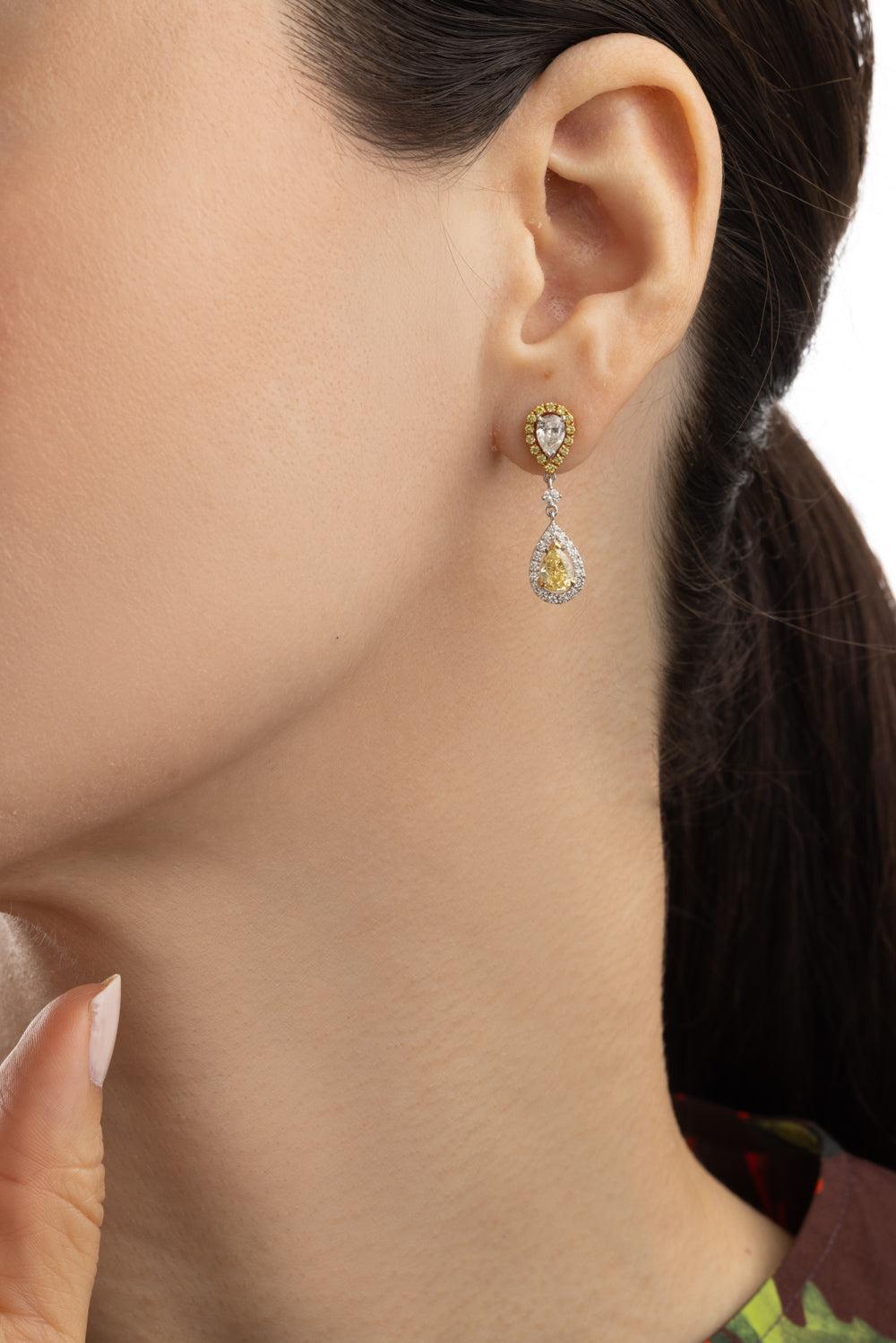 Fancy Diamond Drop Earrings-WHITE GOLD-JEWELRYFINE JEWELEARRING-ALEXANDER LAUT