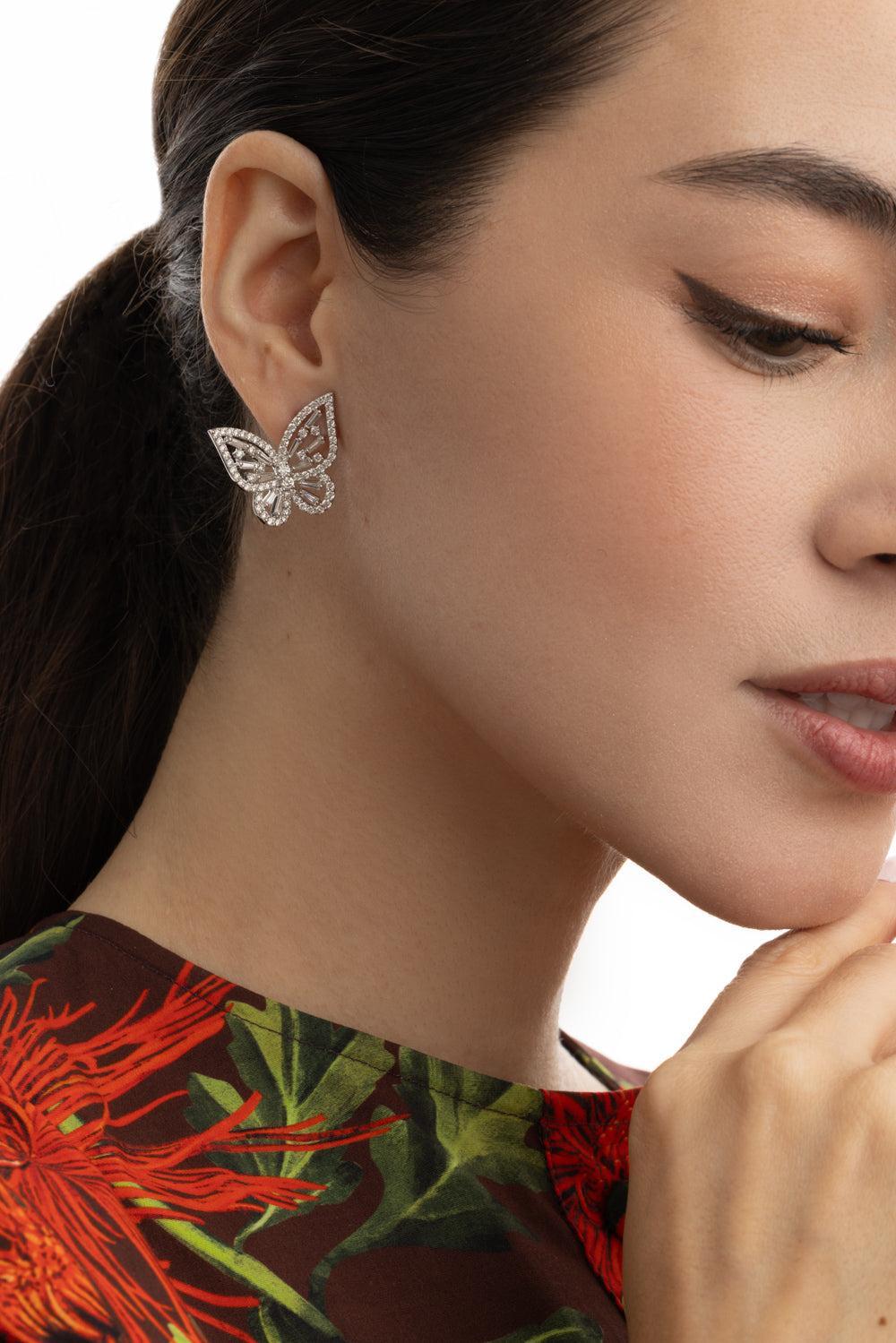 Diamond Butterfly Earrings-WHITE GOLD-JEWELRYFINE JEWELEARRING-ALEXANDER LAUT
