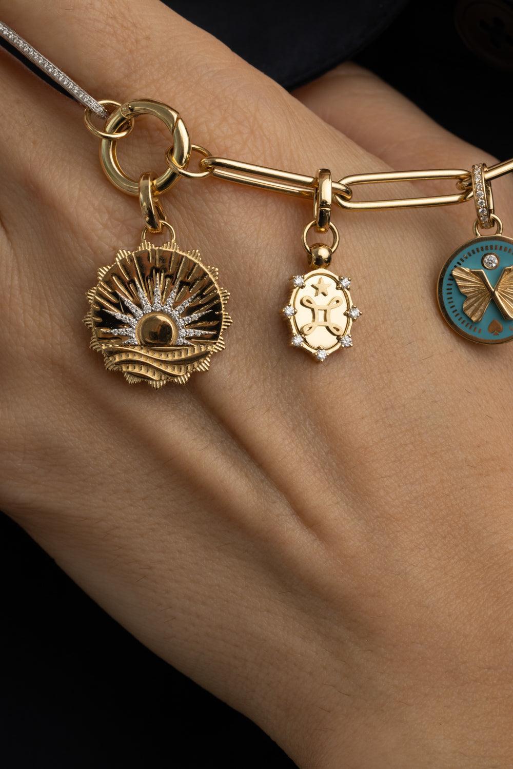 True Love - Miniature Annex Link Crest Pendant-YELLOW GOLD-JEWELRYFINE JEWELPENDANT-FOUNDRAE